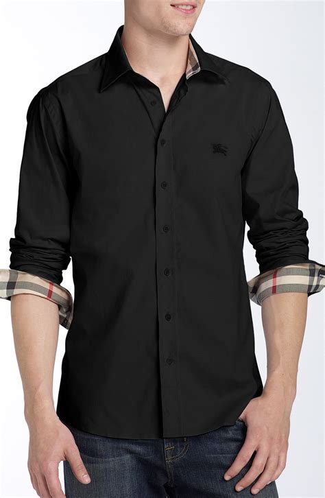 burberry britt black mens shirts|designer shirt Burberry for men.